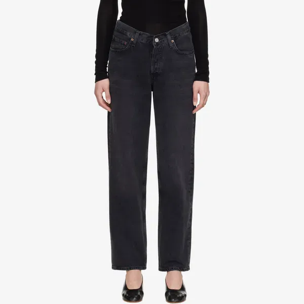 Agolde Black V-Waist Baggy Jeans
