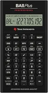 Texas Instruments BA II Plus Professional Financial Calculator Silver 9.8 Inch