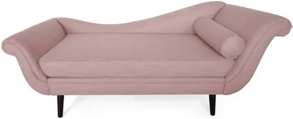 GDFStudio Jakyrah Contemporary Velvet Chaise Lounge with Scroll Arms