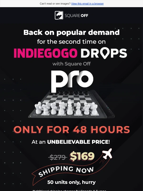 Square Off - We are LIVE on Indiegogo Drops with PRO at just $169! Order now ⏰