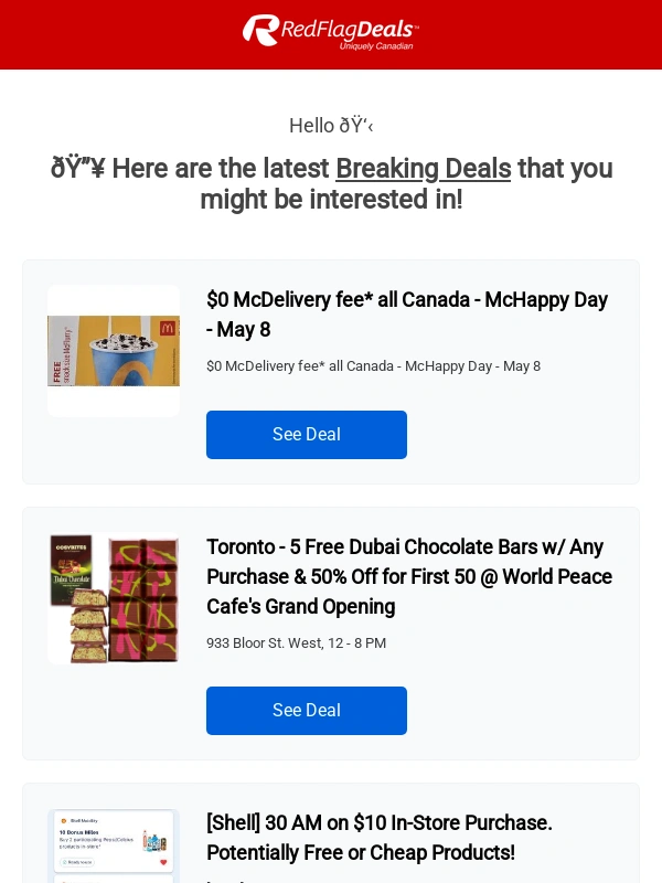 RedFlagDeals - Save Big at Rona,Shell,Canadian Tire,McDonald's + more!