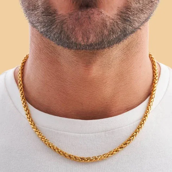 CRAFTD 5MM Wheat Chain Gold Wheat Chain