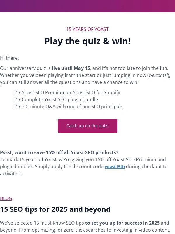 Yoast - Our candles are still burning ?