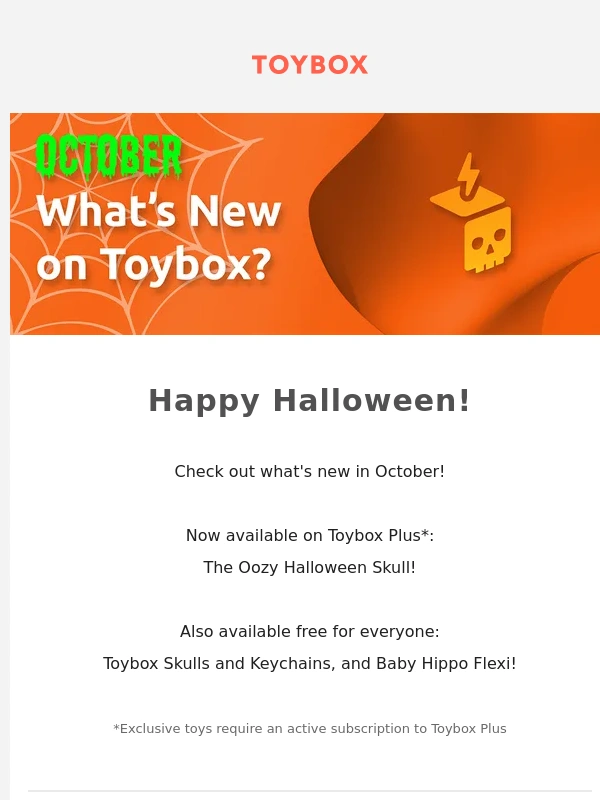 Toybox - Happy Halloween! What's New on Toybox in October