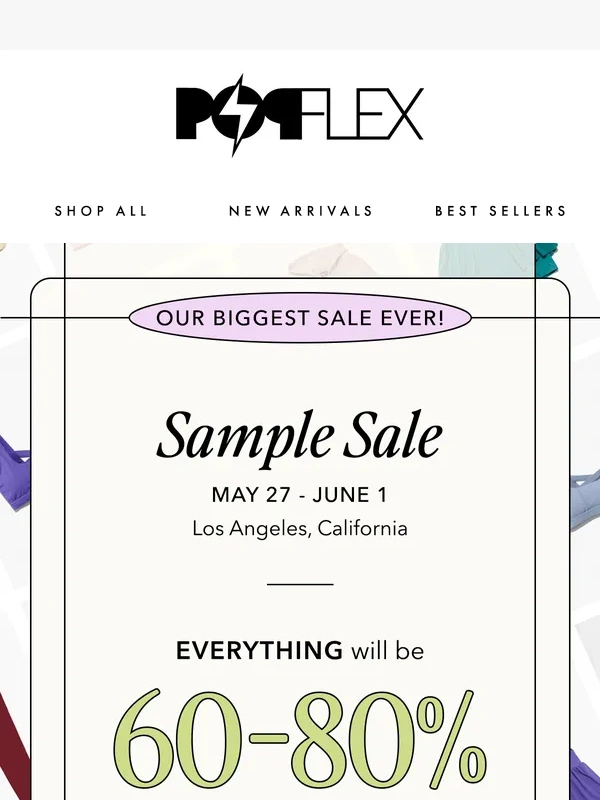 Popflex Active - LA Sample Sale: 60-80% OFF!