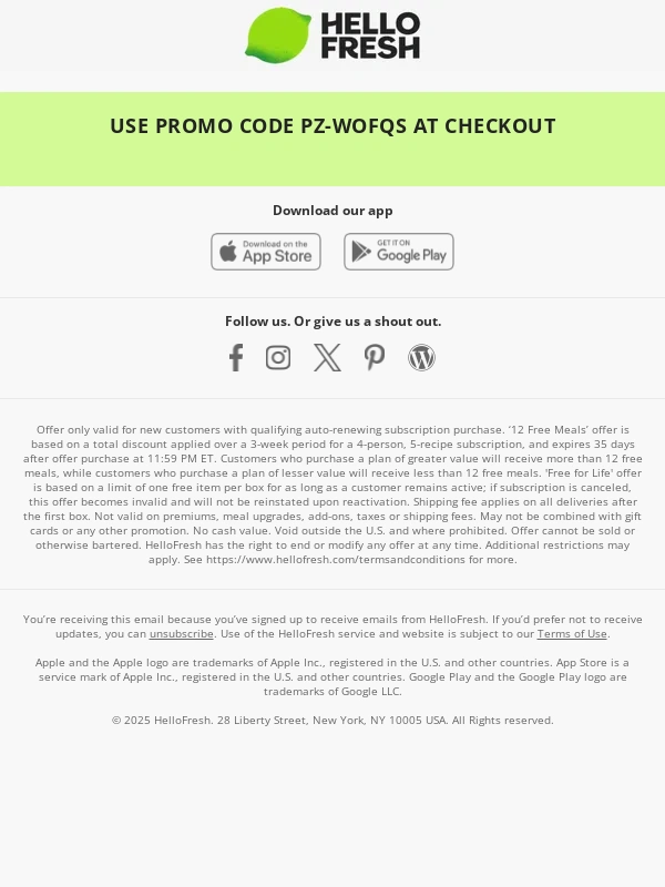 Hello Fresh - Sale EXTENDED!