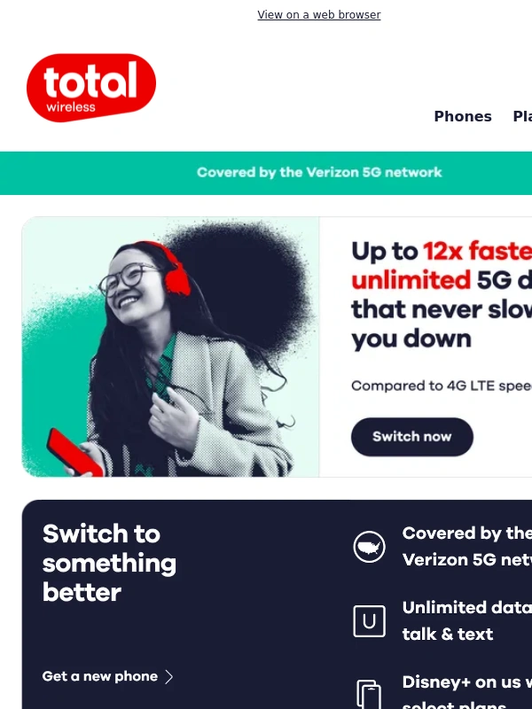 Total Wireless - $25/mo. One line. Keep the phone you love
