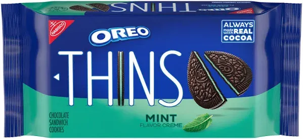 Oreo Thins Mint Creme Chocolate Sandwich Cookies