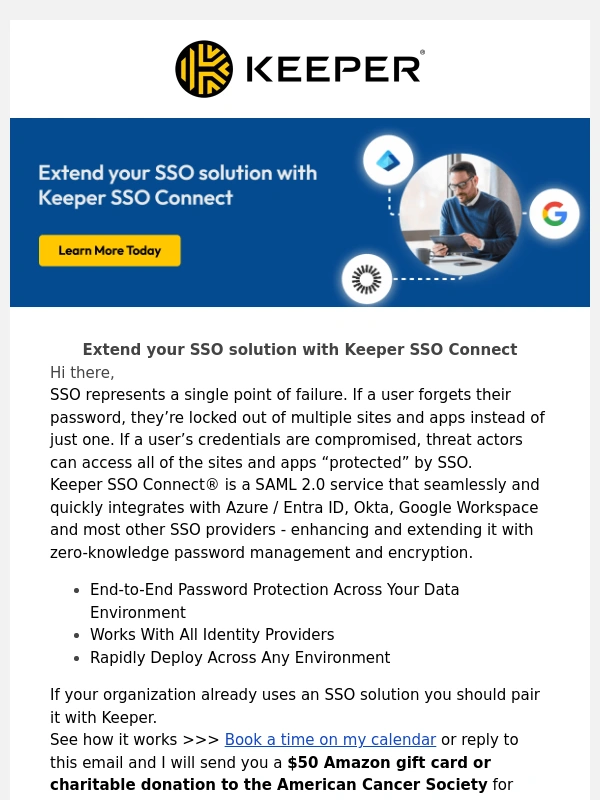 Keeper - Keeper seamlessly fills security gaps with SSO