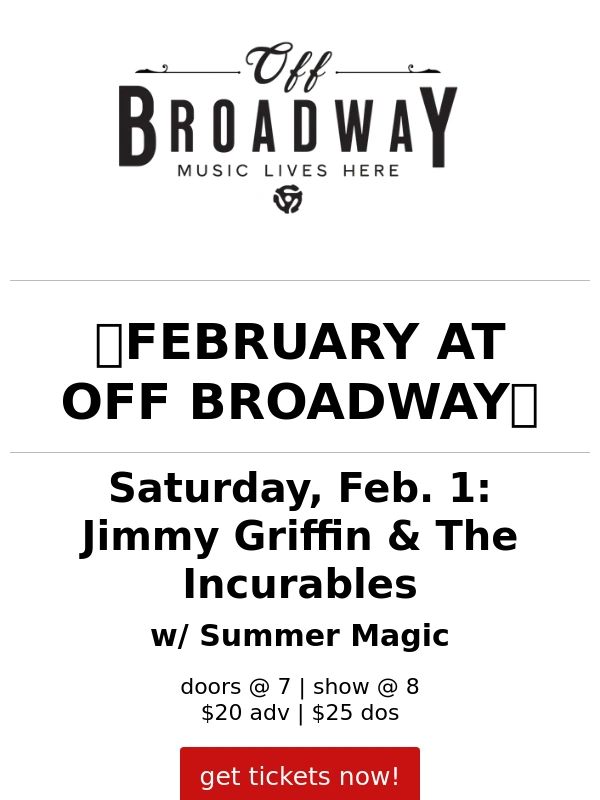 Off Broadway - ?FEBRUARY AT OFF BROADWAY?