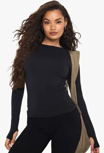 Boohoo Basics Seamless Rib Long Sleeve Top