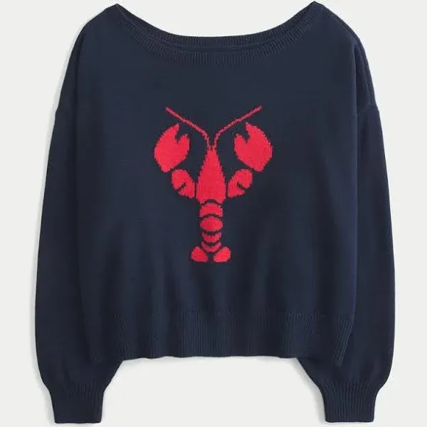 Women's Easy Off-the-Shoulder Graphic Sweater
