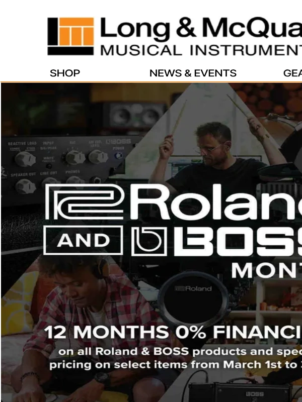 Long And Mcquade - It’s Roland & Boss Month at Long & McQuade! Plus,Learning Series is BACK – Get 0% financing on Taylor Guitars & more
