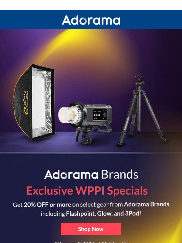 Adorama - WPPI Specials: 20% OFF or more on Adorama Brands!