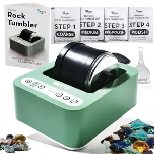 BRYTE Rock Tumbler Kit, 3 Speeds & Digital 9-Day Polishing Timer, Dual Injection, Self-Cooling Premium Motor, Professional Grad.