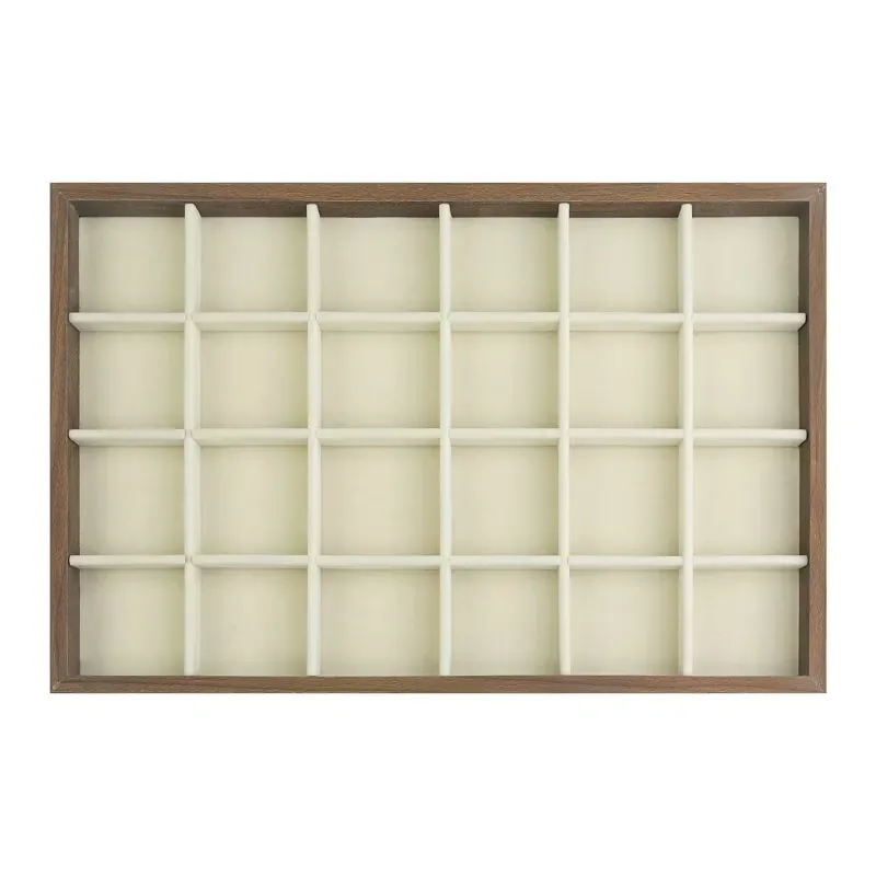 Unique Bargains Girls' Velvet Brown Jewelry Organizer Trays with Removable Dividers