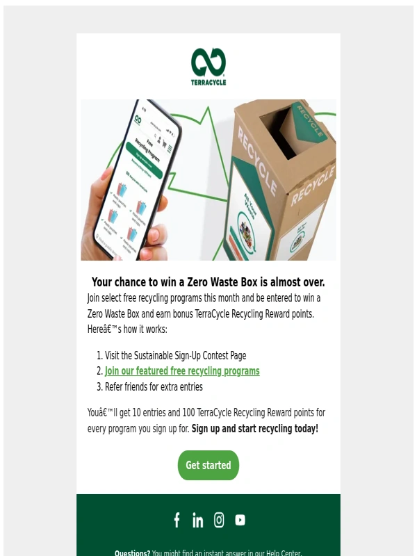 TerraCycle - ⏰Don’t miss your chance to WIN ⏰