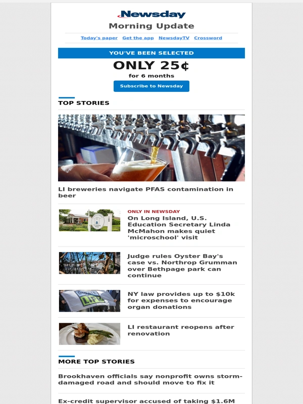 Newsday - LI breweries navigate PFAS contamination in beer