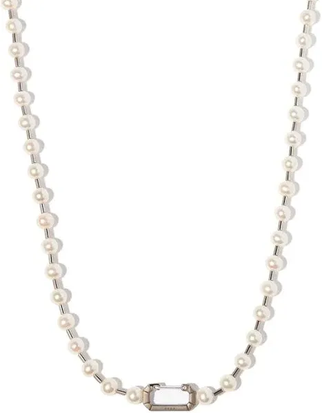 EÉRA Men's 18kt White Gold Pearl Link Necklace