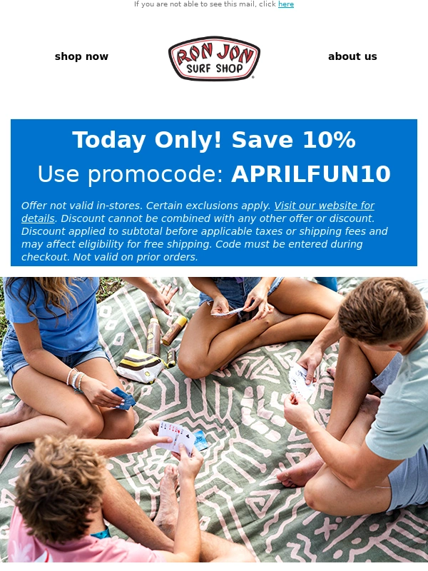 Ron Jon Surf Shop - Don’t Get Fooled! Score 10% Off Today