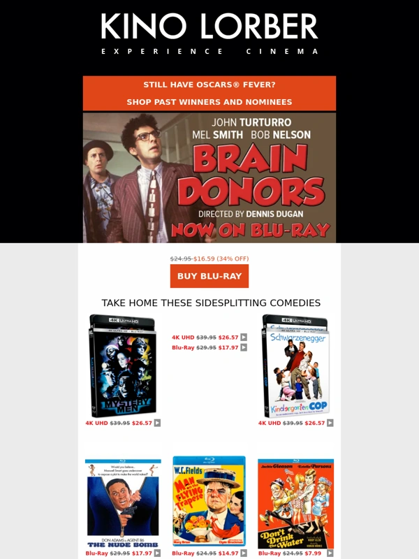 Kino Lorber - ? Brain Donors ? Now On Blu-Ray