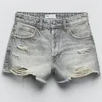 LACE-UP DENIM TOP