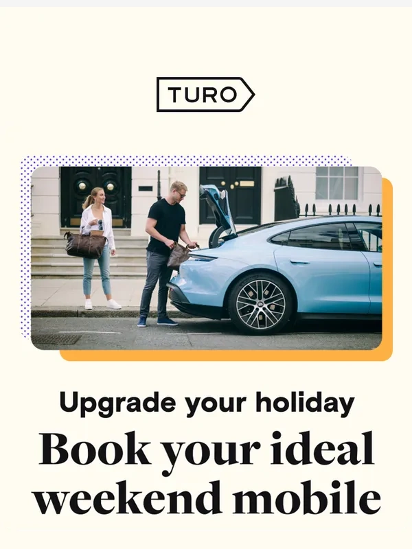 Turo - Book a three-day getaway & save