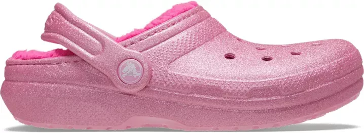 Crocs Kids Classic Lined Glitter Clog - Size: J3 - Unisex