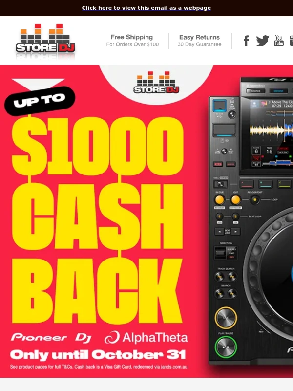 Store DJ - Pioneer DJ Cashback ?? Up to $1000 Back & Free Gear with Selected Pioneer & AlphaTheta Products