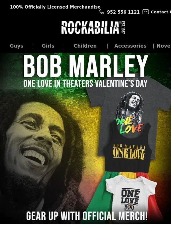 Rockabilia - BOB MARLEY: ONE LOVE Movie Merch