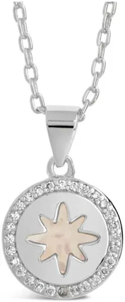 Sterling Forever Brae Moonstone Burst CZ Pendant Necklace