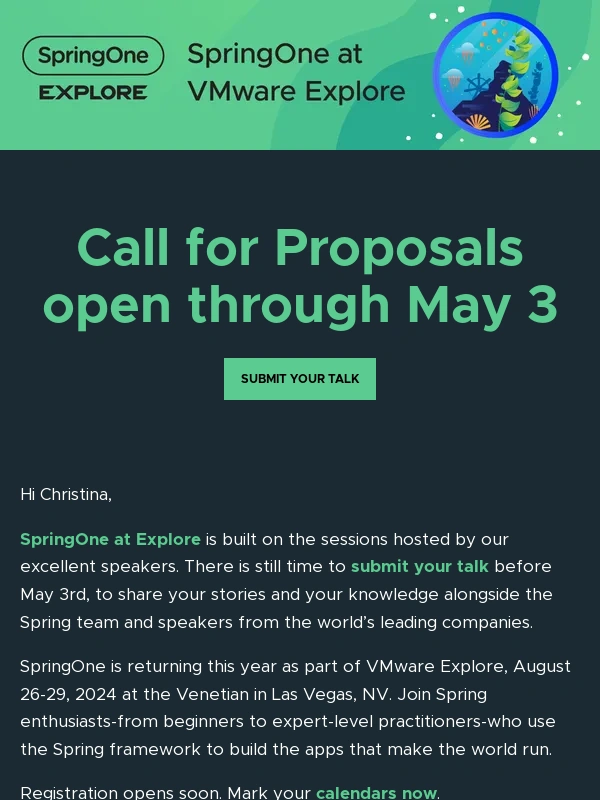 Vmware - There is still time to submit your talk for Explore