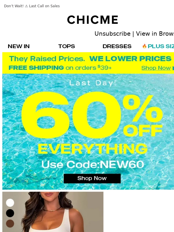 ChicMe - They Could NEVER?LAST DAY For 60% OFF?