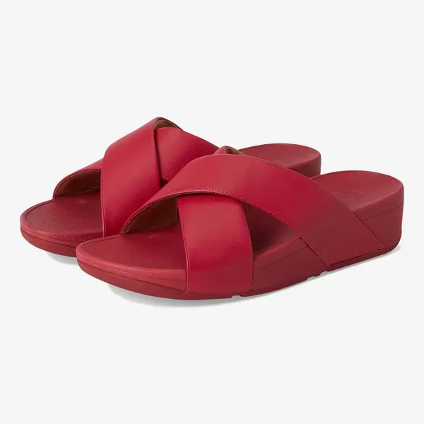 FitFlop Lulu Cross Slide Sandals - Redberry