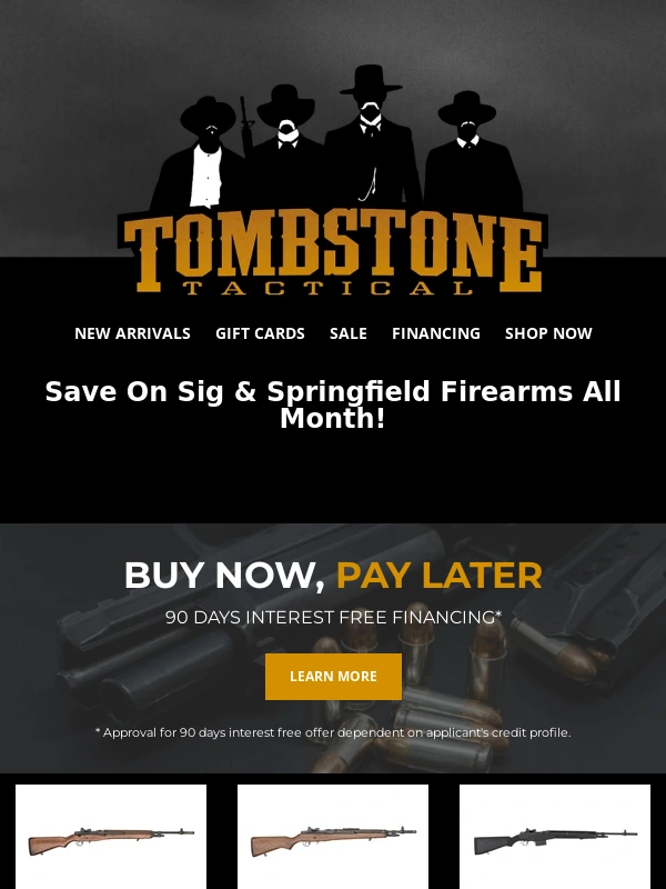 Tombstone Tactical - May's The Month Of Savings,With Deals On All Springfield & Sig Firearms