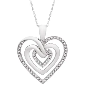 Diamond Multi-Heart 18" Pendant Necklace
