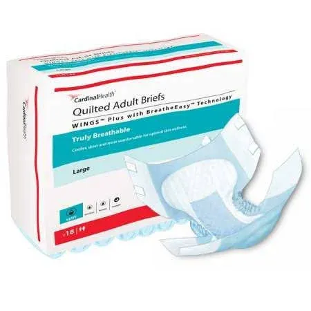 Cardinal Health Wings Quilted Plus Incontinence Brief