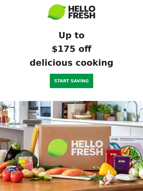 HelloFresh - Welcome to HelloFresh! Save up to $175 OFF your first 5 boxes! ?