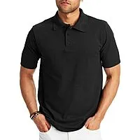 Hanes Mens X-Temp Short Sleeve Midweight Polo Shirt (Black)