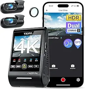 "VIOFO A229 Pro 3-Channel Auto Camera 4K HDR Dash Cam