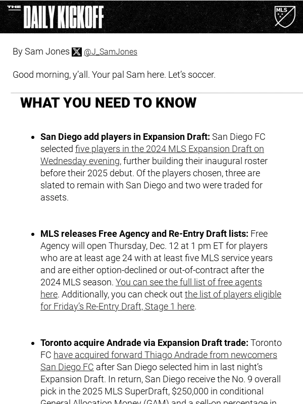 MLS - Your Thursday Kickoff