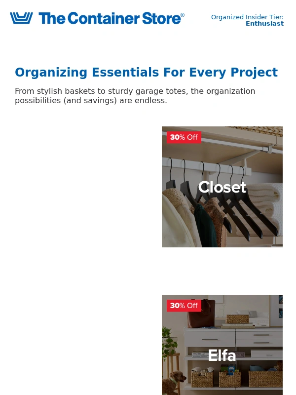 The Container Store - Enjoy 30% Off EVERYTHING All Weekend!