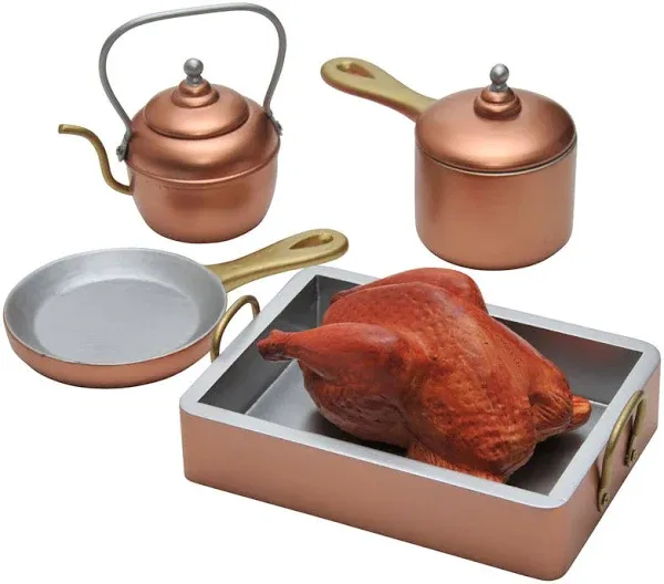 The Queen's Treasures 7 Pc Kitchen Pots, Pans, Food Accessory for 18 Inch