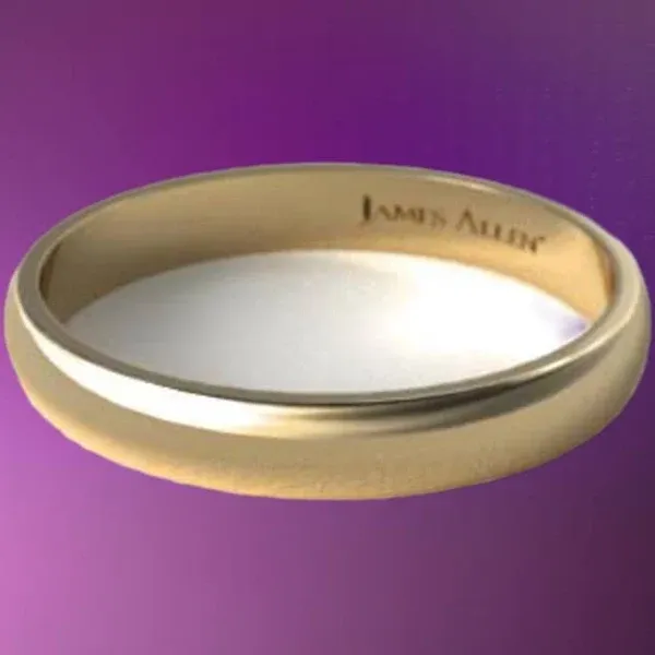 18K Yellow Gold Slightly Curved Wedding Ring