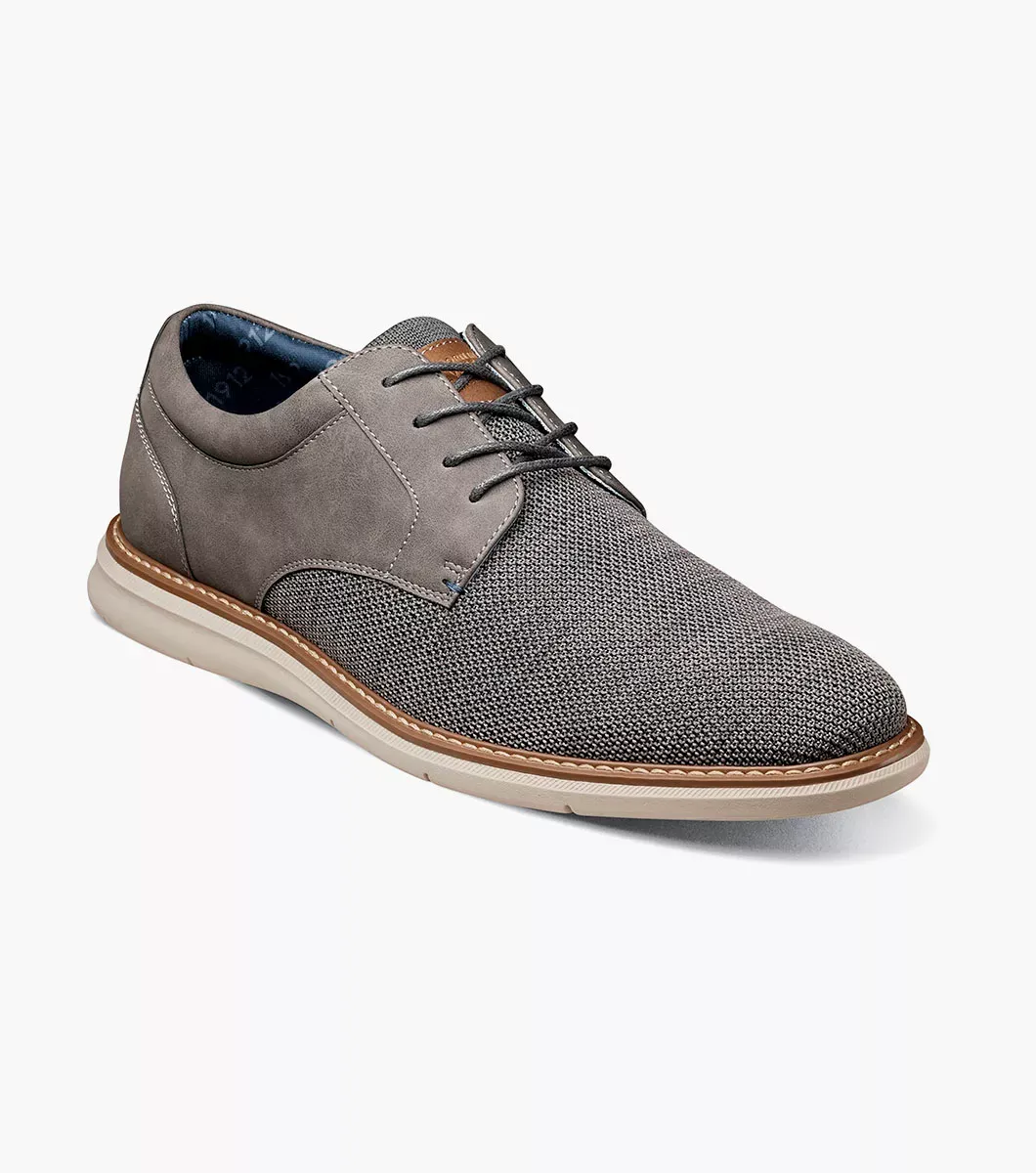 Nunn Bush Shoes Chase Knit Plain Toe Oxford Gray Multi Size 7