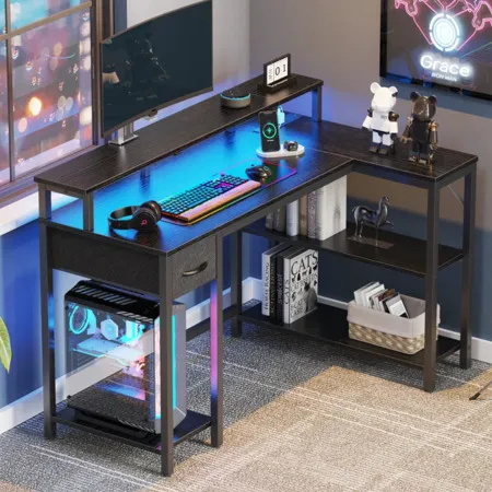 Coolbrook Gaming Desk with LED Lights