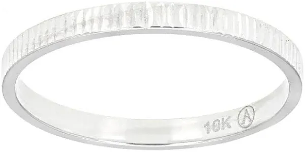 10K Gold 2mm Textured Band Ring