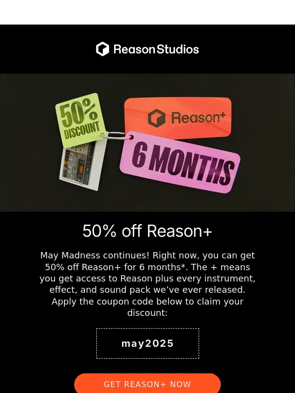 Reason Studios - Don't miss out: 50% off Reason+