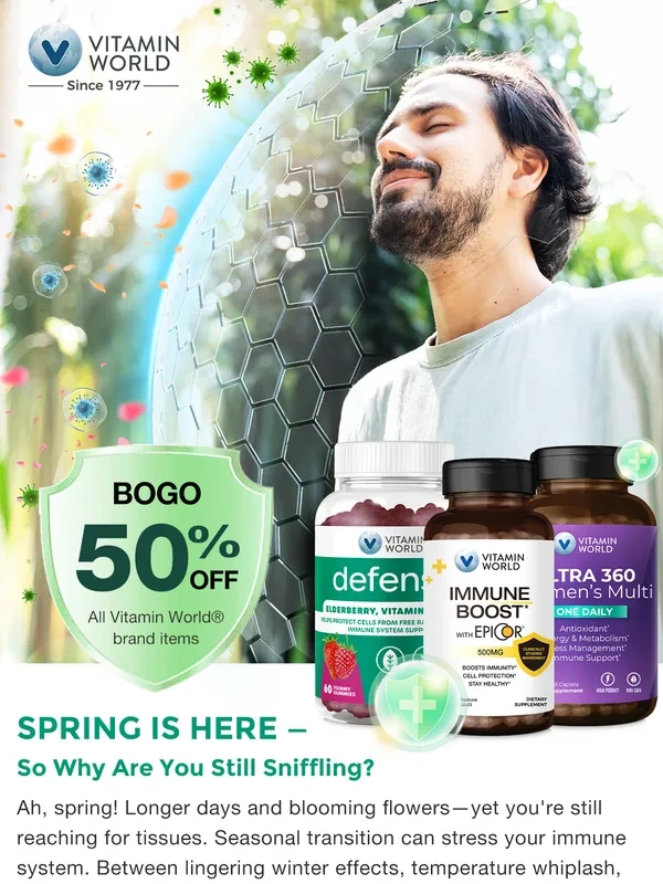 Vitamin World - Sniffles in Spring? Discover Why—Plus BOGO 50% OFF Relief