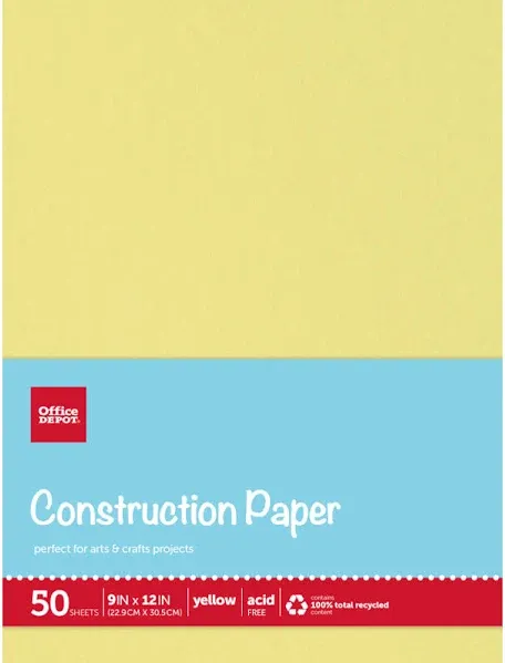 Office Depot Brand Construction Paper 9"" x 12"" 100% Recycled
